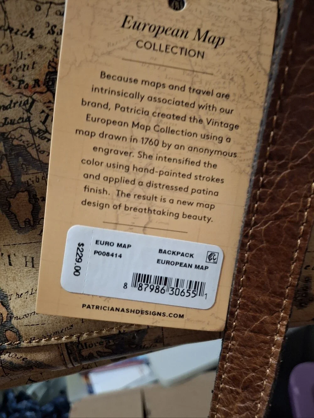 Patricia Nash Luzille Backpack- European Map